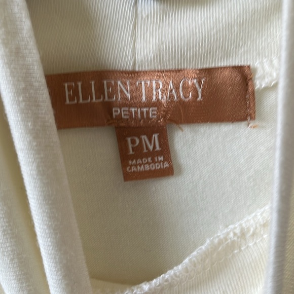 NWT Ellen Tracy Cream Cotton Turtleneck - Picture 4 of 5